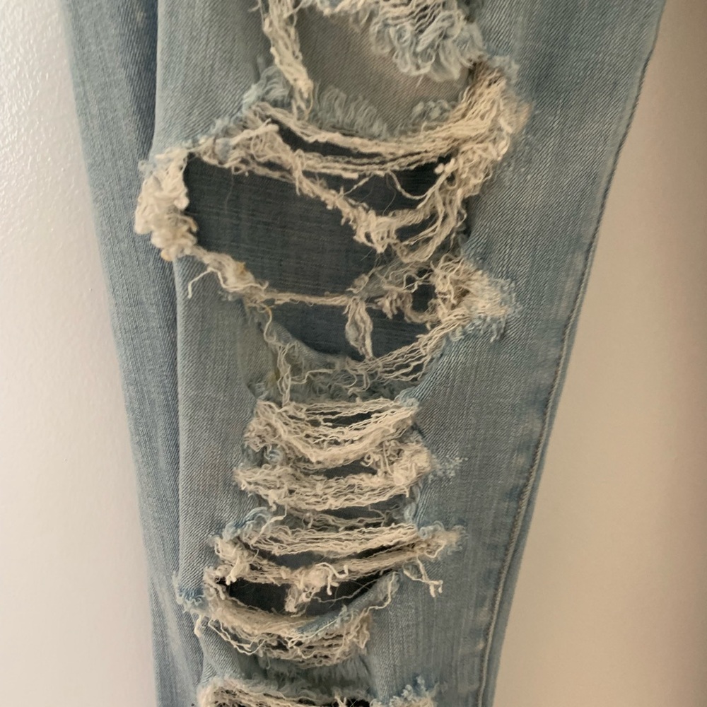 Distressed Light Blue Women's Jeans Super Skinny Stretch - Picture 2 of 9